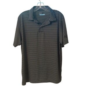 PGA Tour Golf Polo Shirt Striped Short Sleeve Athletic Casual Mens M